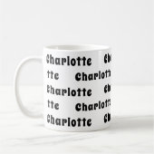 Mug Motif de nom blanc noir (Gauche)