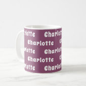 Mug Motif de nom blanc violet (Devant gauche)