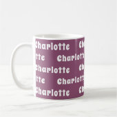 Mug Motif de nom blanc violet (Gauche)