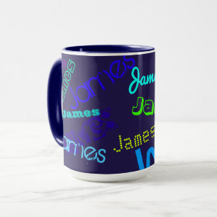 Mug Motif de nom coloré personnalisable de n'importe q