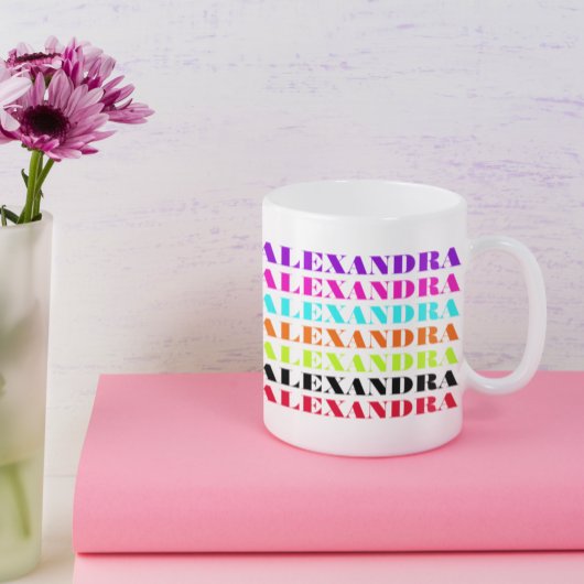 Mug Motif de nom personnalisé coloré