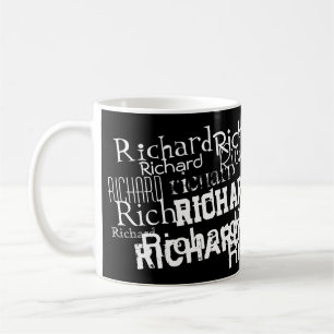 Mug motif de nom personnalisé noir et blanc