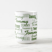 Mug Motif de nom vert répété (Centre)
