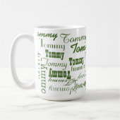 Mug Motif de nom vert répété (Gauche)