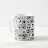 Mug Motif de notes de musique géométrique monochrome é (Devant gauche)