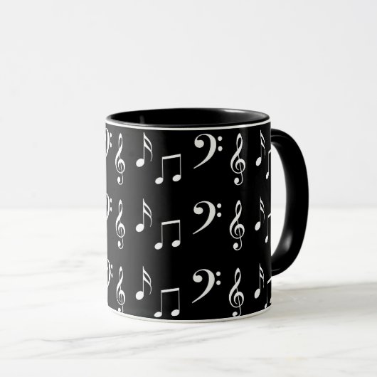 Mug Motif de notes musicales (Devant droit)