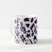 Mug Motif de notes musicales et de coeurs déformés (Devant gauche)