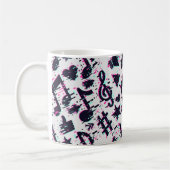 Mug Motif de notes musicales et de coeurs déformés (Gauche)