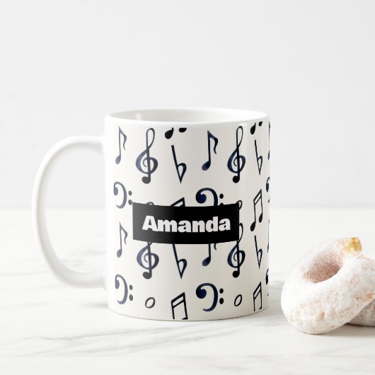 Mug Motif de notes musicales mignonnes (Avec donut)