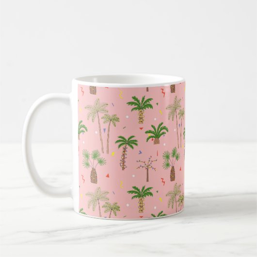 Mug Motif de palmiers de Noël tropicaux (Gauche)