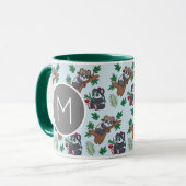 Mug Motif de pandas chinois mignons monogrammé (Devant gauche)
