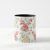 Mug Motif de papier peint d'élégance des roses roses (Centre)