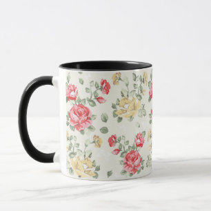 Mug Motif de papier peint d'élégance des roses roses