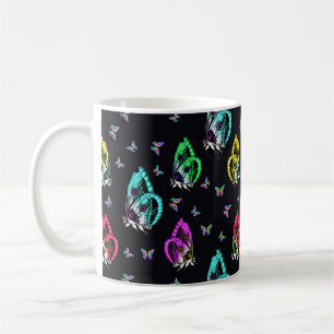 Mug Motif de papillon noir coloré