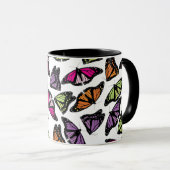 Mug Motif de papillons colorés (Devant droit)
