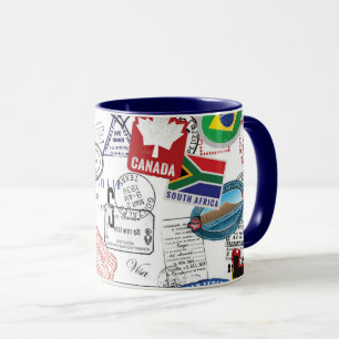 Mug Motif de passeport du monde