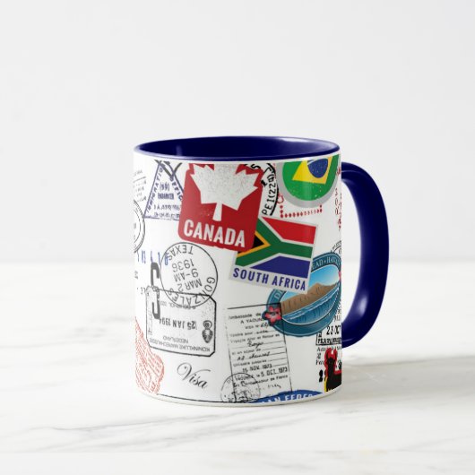 Mug Motif de passeport du monde (Devant droit)