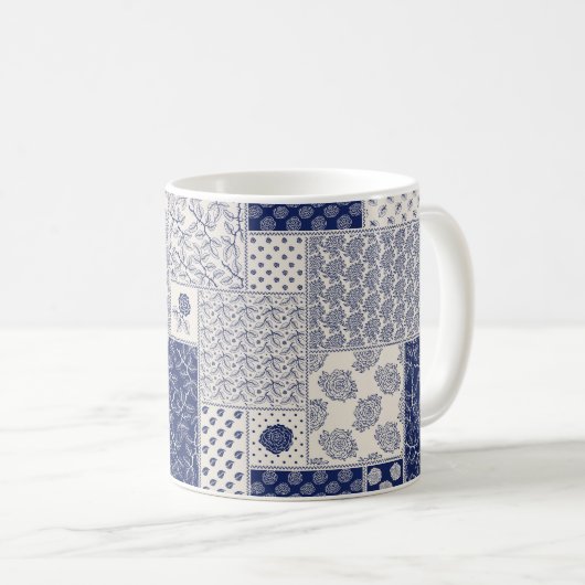 Mug motif de patchwork Abstrait transparent et délicat (Devant droit)