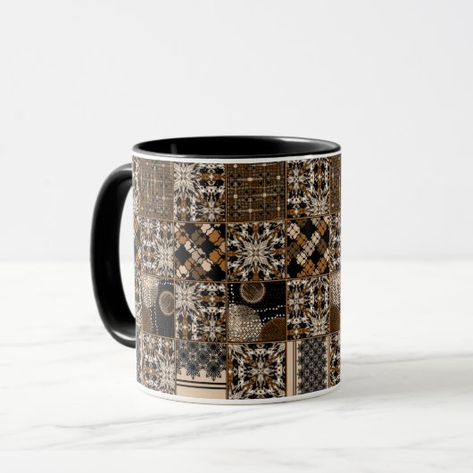 Mug Motif de patchwork rustique (Devant gauche)