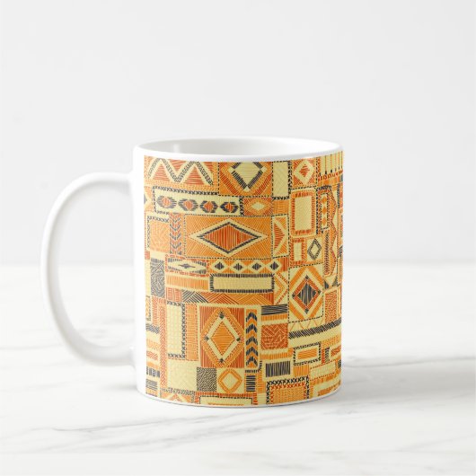 Mug Motif de patchwork sans soudure brodé. Bohème o (Gauche)