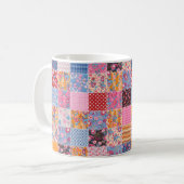Mug Motif de patchwork transparent (Devant gauche)