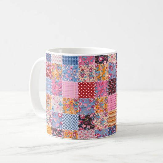 Mug Motif de patchwork transparent (Devant gauche)