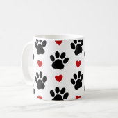 Mug Motif De Pâtes, Pâtes Noires, Coeurs Rouges, Votre (Devant gauche)