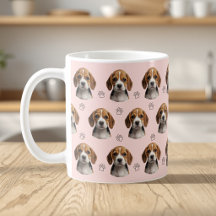 Motif de patte de photo de chien rose personnalisé