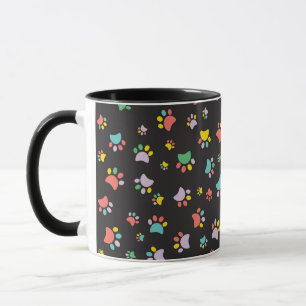 Mug Motif de pattes de chien colorées