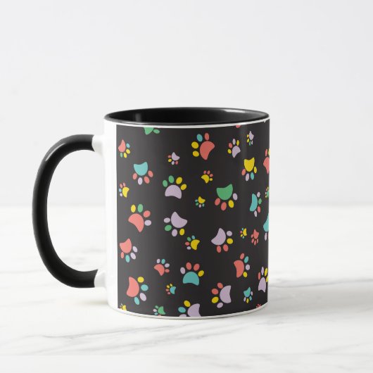Mug Motif de pattes de chien colorées (Gauche)