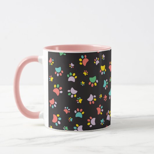 Mug Motif de pattes de chien colorées (Gauche)