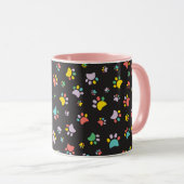 Mug Motif de pattes de chien colorées (Devant droit)