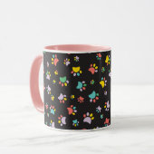 Mug Motif de pattes de chien colorées (Devant gauche)