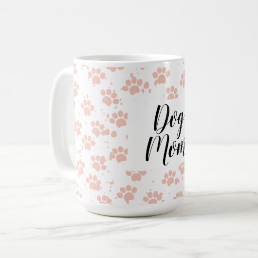 Mug Motif de pattes de chien rose aquarelle (Devant gauche)