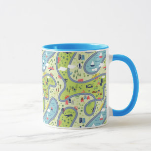 Mug Motif de paysage de promenade en voiture d'enfants