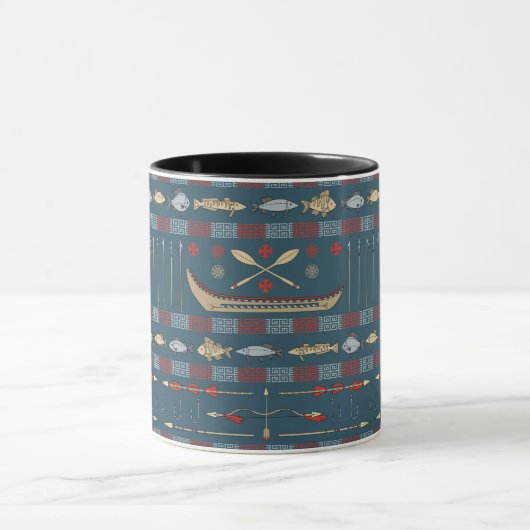 Mug Motif de pêche ethnique (Centre)