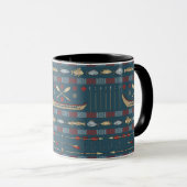 Mug Motif de pêche ethnique (Devant droit)