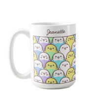 Motif de perroquet Budgie de dessin animé mignon N