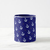Mug motif de petites ancres blanches (Centre)