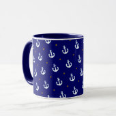Mug motif de petites ancres blanches (Devant gauche)
