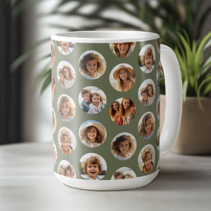 Mug Motif de photo circulaire - 12 images - vert sauge