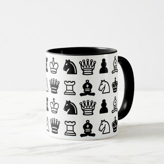 Mug Motif de pièce d'échecs (Devant droit)