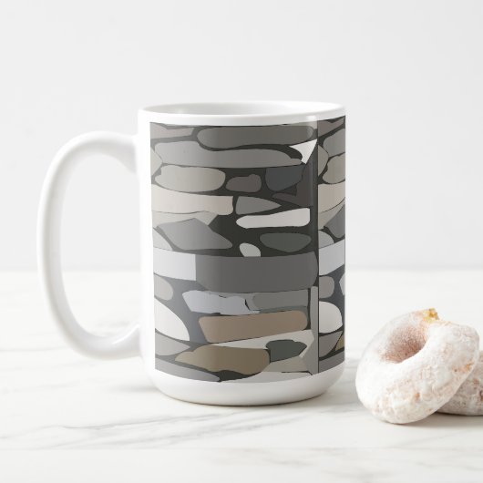 Mug Motif de pierre de roche grise (Avec donut)