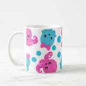 Mug Motif de pieuvre, Pieuvre mignonne, Mer, Votre Nom (Gauche)
