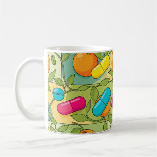 Mug Motif de pilule de vitamine et d'agrumes colorés