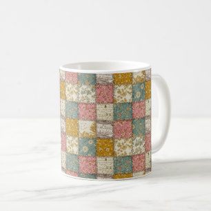Mug Motif de pique-nique en patchwork floral pastel (1