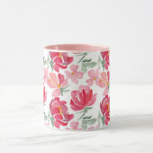 Mug Motif de pivoine d'aquarelle (Centre)