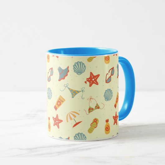 Mug Motif de plage d'été (Devant droit)