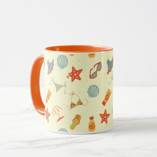 Mug Motif de plage d'été (Devant gauche)