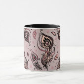 Mug Motif de plume de paon (Centre)